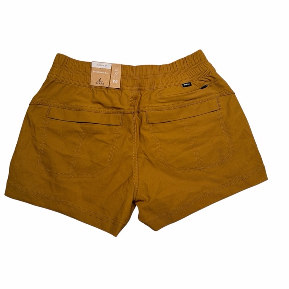 Prana Halle E-Waist Shorts Womens Size 2, 3" Inseam Bronze Outdoors Hiking NEW - Picture 2 of 6